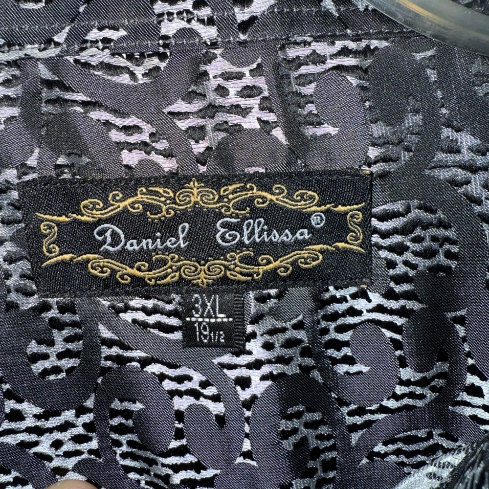 Men's Black Patterned Jacket - image 3